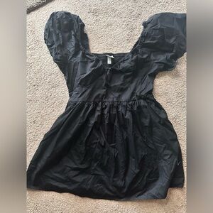 A New Day puff sleeve flared Black Dress